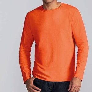 Uniqlo Set of 2 Orange Long Sleeve Men's Base Layer Cotton Shirts